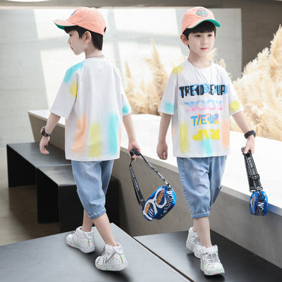 Conjunto Infantil Estilo Coreano Occidental - Ropa Holgada y Moderna para Niños Grandes - Image 9