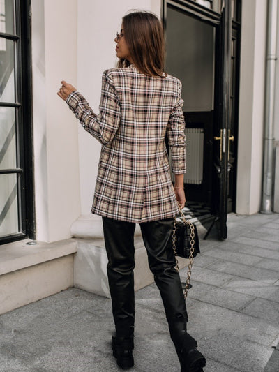 Blazer Cuadros Explosivos Manga Larga para Mujer - Image 11