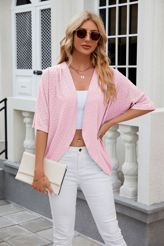 Cardigan Tejido de Manga Corta para Oficina - Image 17