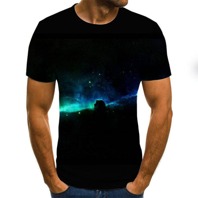 Camiseta Hombre Estampado Digital 3D Manga Corta