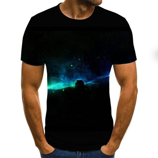 Camiseta Hombre Estampado Digital 3D Manga Corta