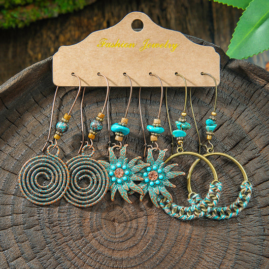 Aretes Geométricos Bohemios con Borlas Vintage para Mujer - Image 12
