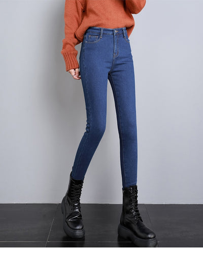 Jeans Cintura Alta Gris Ahumado con Acolchado de Terciopelo - Image 11