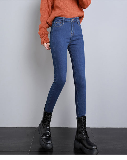 Jeans Cintura Alta Gris Ahumado con Acolchado de Terciopelo - Image 11