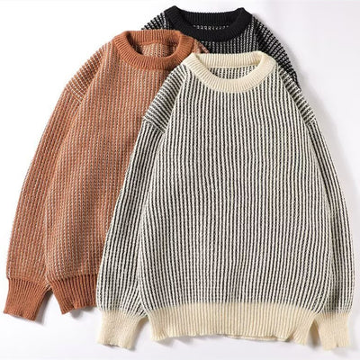 Suéter Holgado Retro Japonés de Moda