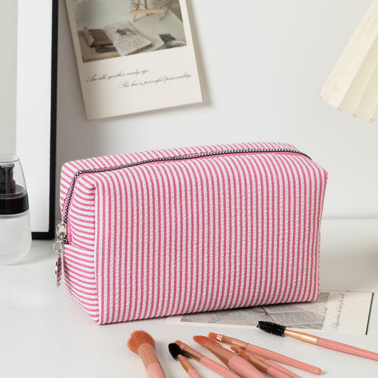 Bolsa de Cosméticos de Viaje con Rayas Bordadas - Image 27