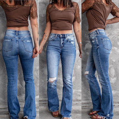 Pantalones Micro Acampanados Retro Slim Stretch - Image 10