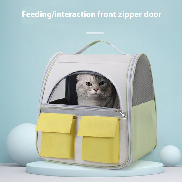 Mochila Transparente para Gatos de Gran Capacidad con Lona