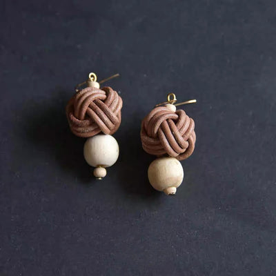 Aretes Trenzados de Cuero Auténtico Hechos a Mano - Image 3