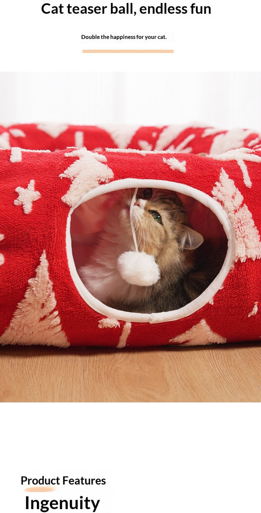 Túnel Árbol de Navidad con Cama para Gatos - Nido Flanela - Image 11