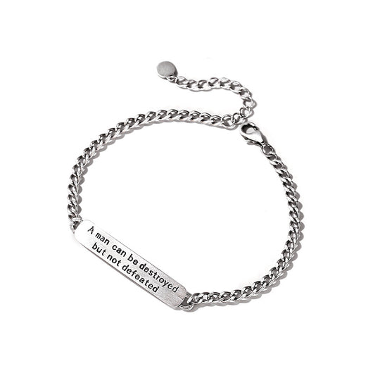 Pulsera de Plata Tailandesa Vintage con Letras para Hombre - Image 7
