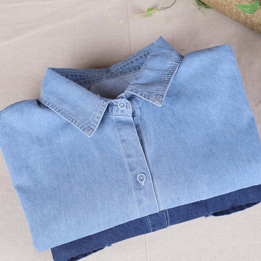 Vestido Camisero Denim Estampado Largo - Image 5