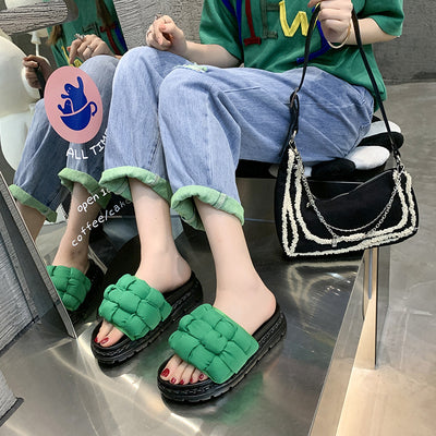 Pantuflas Tejidas de Suela Gruesa para Mujer - Comodidad de Verano - Image 3