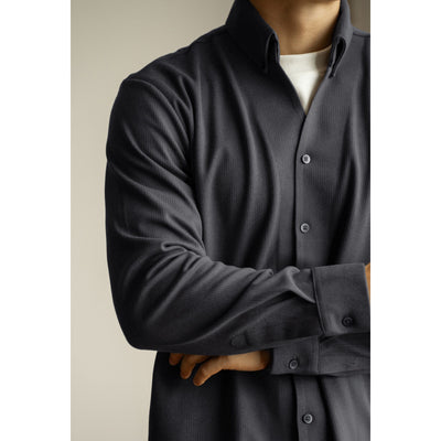 Camisa Casual de Cuello Vuelto Manga Larga para Hombre - Diseño Cálido y Versátil - Image 8