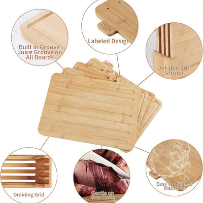 Juego de 4 Tablas para Cortar Frutas y Verduras con Soporte - Image 3