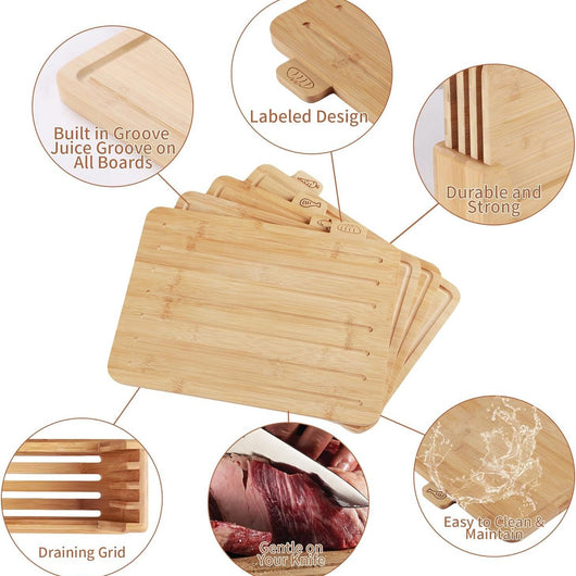 Juego de 4 Tablas para Cortar Frutas y Verduras con Soporte - Image 3