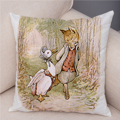 Funda de Cojín Conejo Cartoon Piel de Melocotón para Sofá y Decoración del Hogar - Image 3
