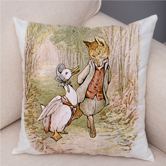 Funda de Cojín Conejo Cartoon Piel de Melocotón para Sofá y Decoración del Hogar - Image 3