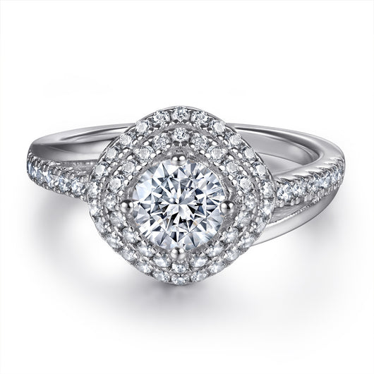Anillo de Diamante Simulado Estilo Europeo Americano Elegante - Image 5