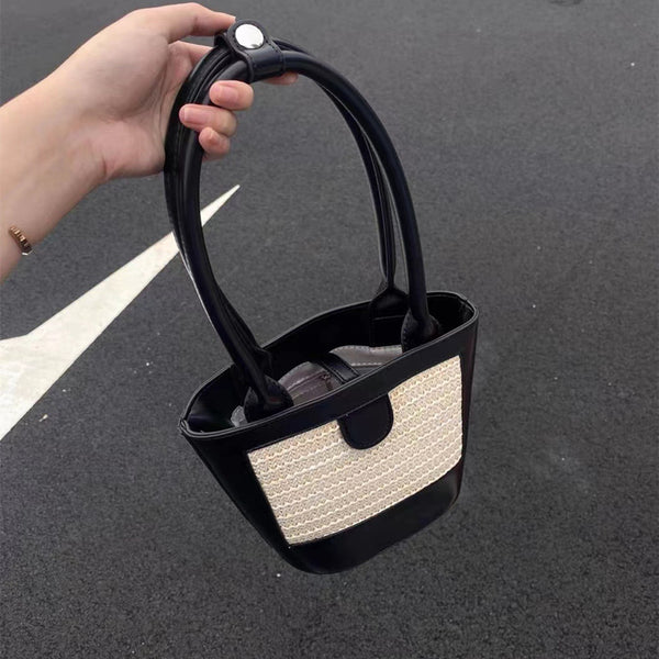 Bolso Bandolera Mujer de Paja - Diseño Minimalista Axilar
