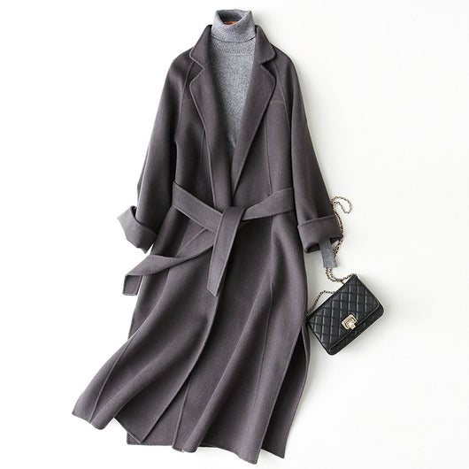 Abrigo Reversible de Cachemira para Mujer - Largo Suelto Oversize - Image 7
