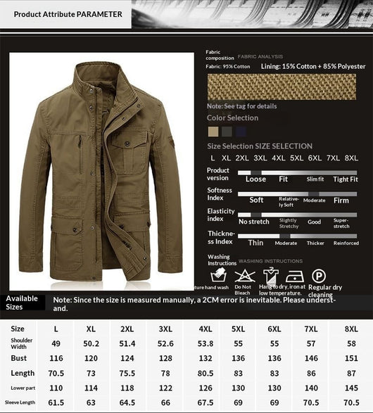 Chaqueta Casual Hombre Cuello Mao Bolsillos Múltiples - Image 9