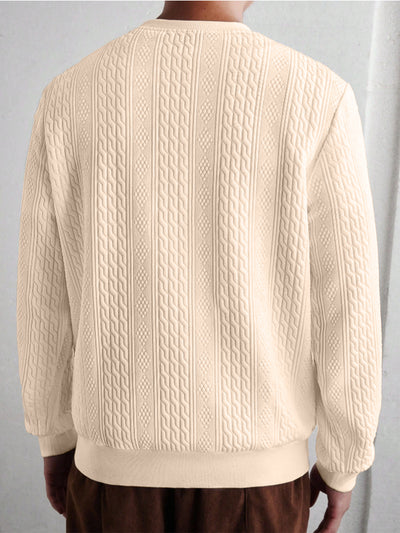 Playera Casual Holgada para Hombre con Cuello Redondo y Textura Jacquard - Image 18