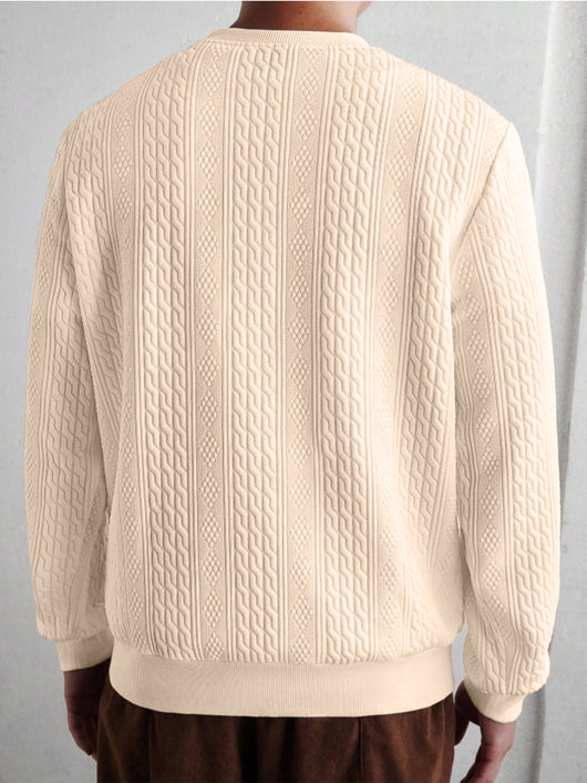 Playera Casual Holgada para Hombre con Cuello Redondo y Textura Jacquard - Image 18