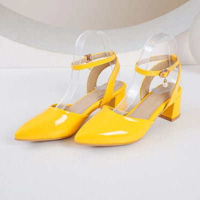 Sandalias de Tacón Grueso con Punta Afilada y Hebilla en Colores Pastel - Image 23