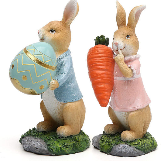 Adornos de Conejo, Huevos y Ramas de Zanahoria - Decoración Artesanal - Image 3