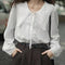 Blusa feminina de primavera com gola italiana pontuda