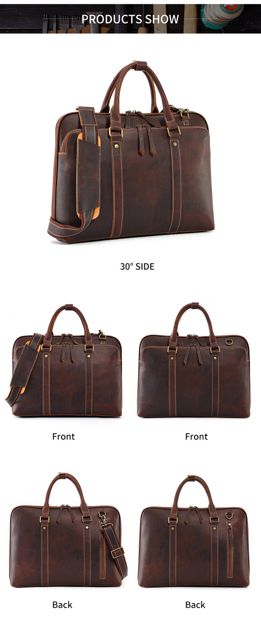 Bolso Mensajero de Cuero Genuino para Hombre - Maletín Ejecutivo Premium - Image 13