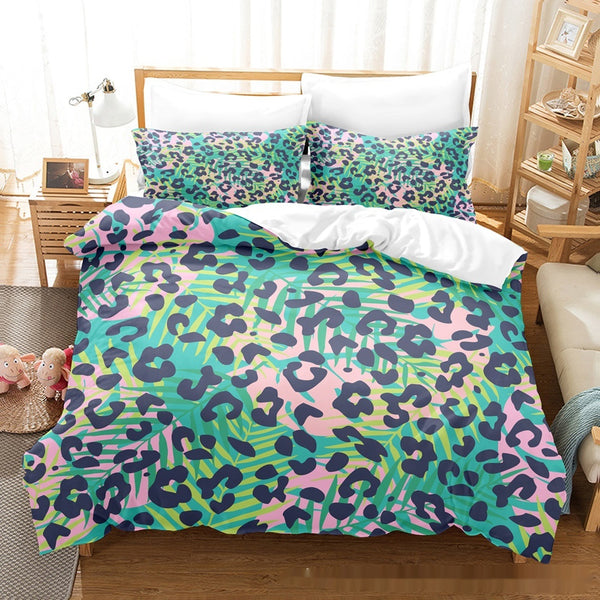 Juego de Edredón y Almohadas Estampado Textura Pelaje Animal