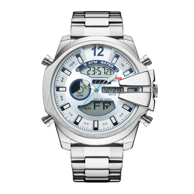 Reloj Deportivo de Acero Inoxidable Dual con Alarma LED Resistente al Agua - Image 11