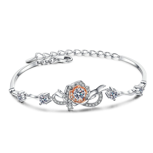 Pulsera de Rosa en Plata S925 con Moissanita Incrustada - Image 7