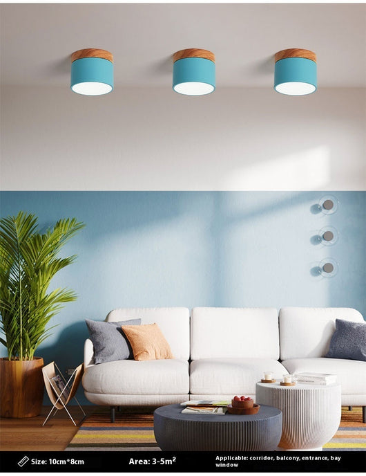 Lámpara de Madera Maciza para Pasillo y Balcón - Diseño Minimalista Macaron - Image 14
