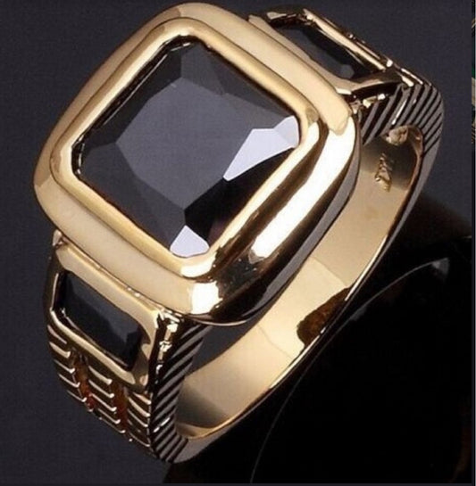 Anillo Chapado en Oro para Hombre con Micro Pavé de Circonita - Image 2
