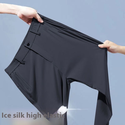 Pantalones Rectos Holgados Ice Silk para Hombre - Image 9