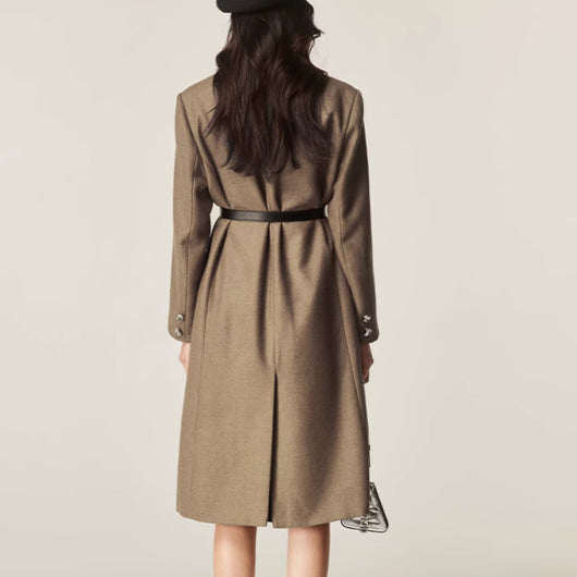 Abrigo Clásico Retro Marrón para Otoño e Invierno - Image 6