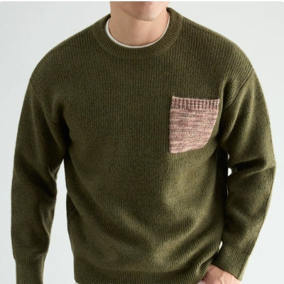 Suéter Tejido Grueso Cuello Redondo para Hombre - Image 3