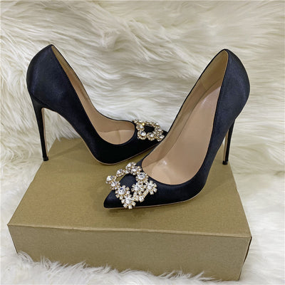 Zapatos de Tacón Alto con Hebilla de Cristal Cuadrada - Image 13