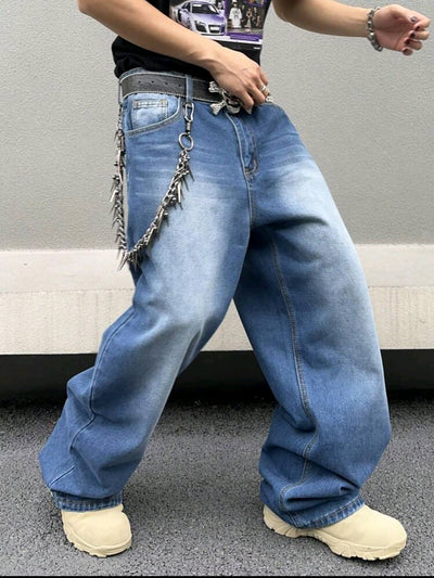 Pantalones Vaqueros Hombre Rectos Oversized Lavado Otoño Invierno - Image 9
