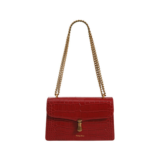 Bolso de Cuero One-Shoulder con Cadena para Mujer - Image 9