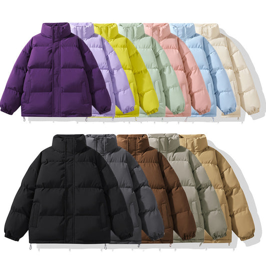 Abrigo Acolchado de Cuello Alto para Parejas - Diseño Minimalista - Image 2