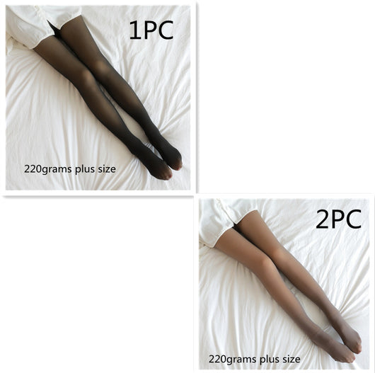 Leggins Térmicos Translúcidos Talla Grande con Forro Polar - Pantimedias Invierno - Image 58