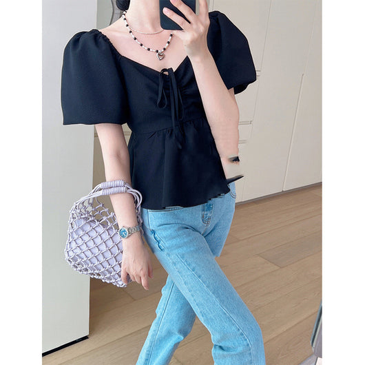 Blusa Ajustada con Cuello Cuadrado y Cintura Marcada - Image 5