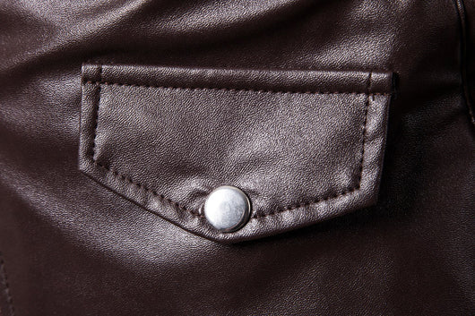 Chaqueta de Cuero Ajustada Estilo Motociclista Clásico Británico - Image 8