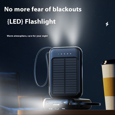 Banco de Energía Solar Portátil de Gran Capacidad con Cable para Camping