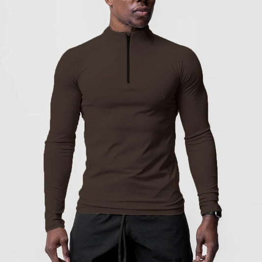 Playera Deportiva de Cuello Alto con Cierre Medio para Entrenamiento - Image 2