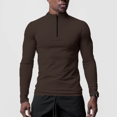 Playera Deportiva de Cuello Alto con Cierre Medio para Entrenamiento - Image 2